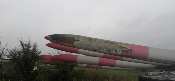 張北基地退役葉片、機艙處置現(xiàn)場