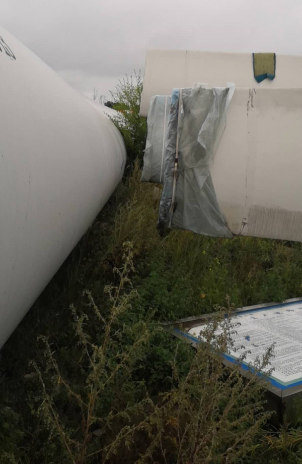 張北基地退役葉片、機艙處置現(xiàn)場