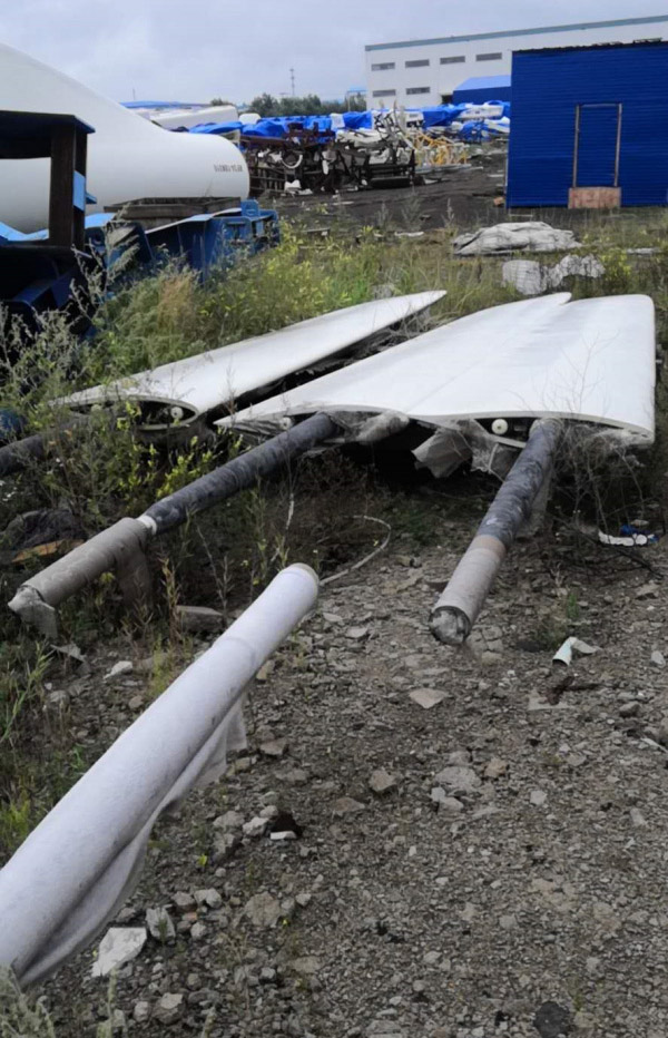 張北基地退役葉片、機艙處置現(xiàn)場